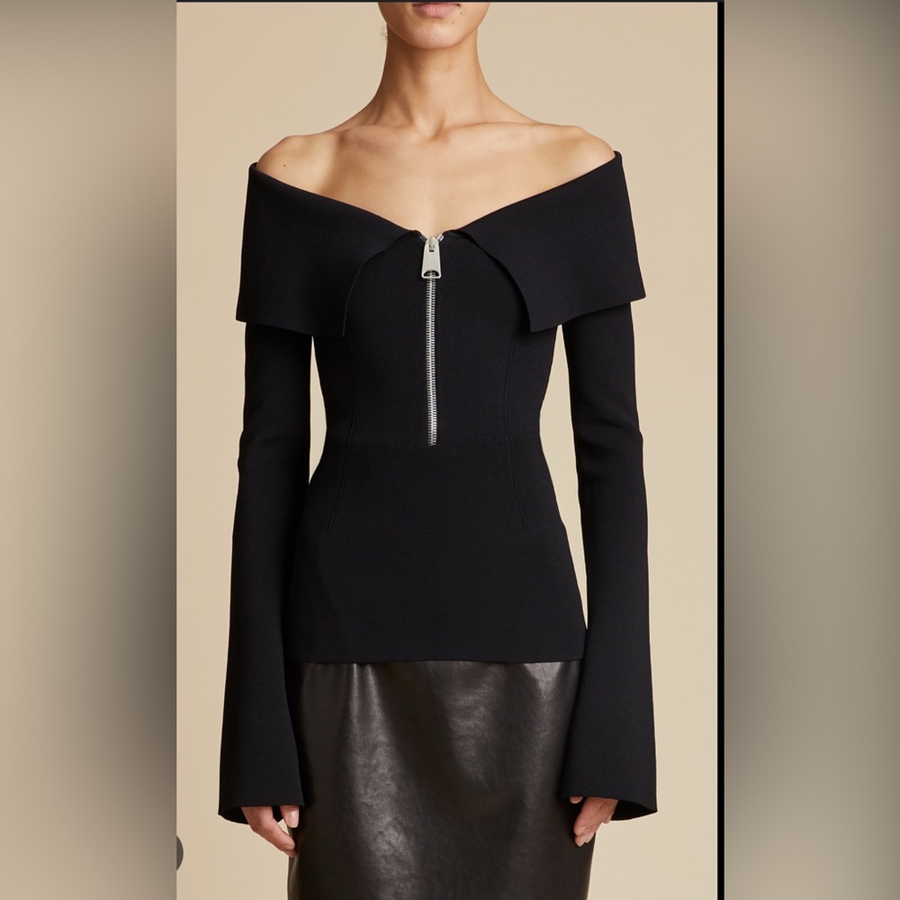 KHAITE Sevyn off-the-shoulder knitted top - Picture 3 of 6